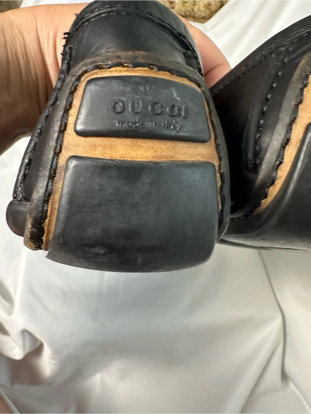 Gucci Men’s Horsebit Loafers Black Leather Size 6D EUC